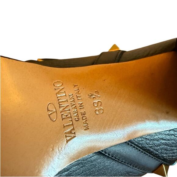 Valentino Garavani Rockstud Turquoise Pebbled Leather Ankle Boots EU 39.5 US 9.5 - Picture 6 of 13